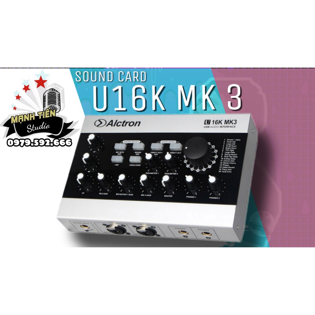 [Hàng chuẩn] Sound Card Alctron U16k MK3 Hát Thu Âm, Live stream thu âm chuyên nghiệp hát karaoke idol cc talk bigo