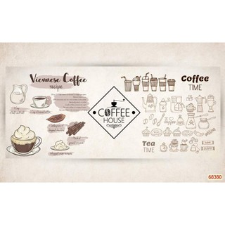 Tranh dán tường quán cafe, trà sữa 3D