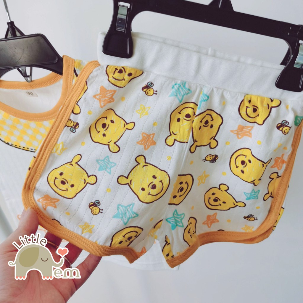 Bộ đồ bé trai Cotton xuất Nhật cộc tay _ Pooh