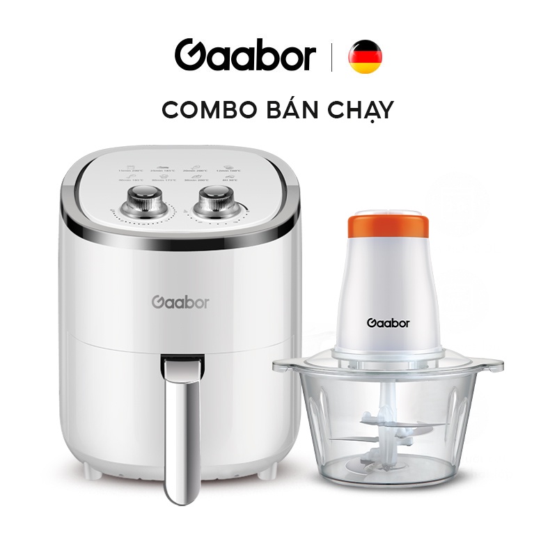 [Mã ELHADEV giảm 4% đơn 300K] Combo Nồi chiên không dầu 4L - Máy xay thịt, thực phẩm đa năng - GAABOR