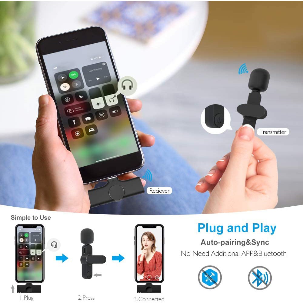 Micro Mini Không Dây Hỗ Trợ Quay Video / Ghi Âm Cho iPhone Android live 2023