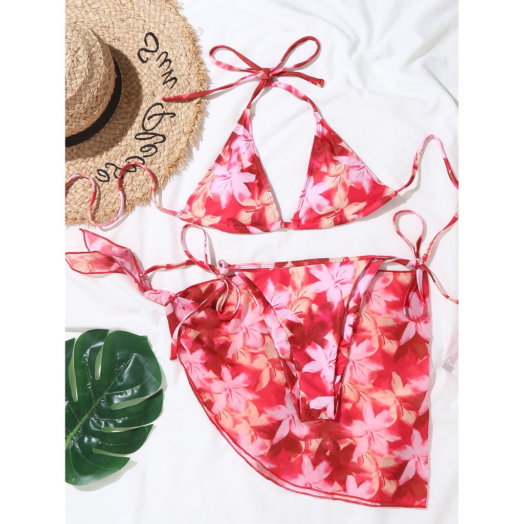 Red Floral Print Bandage Bikini High Waist Ladies Sexy Beachsuit PX15 | BigBuy360 - bigbuy360.vn