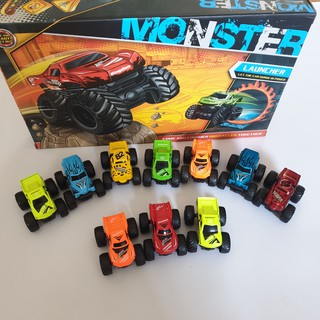 Hộp 12 xe ô tô sắt, xe quái xế monster đồ chơi chạy bánh đà siêu nhanh, siêu bền