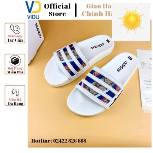 Dép nam thời trang Adidas ViDu 3831 màu trắng họa tiết lạ mắt chống thấm nước hiệu quả cao 🤐