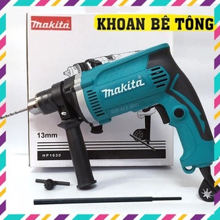 Máy khoan bê tông makita 13mm hp1630, tặng 1 mũi khoan, khoan điện 710w, máy khoan diện lõi đồng