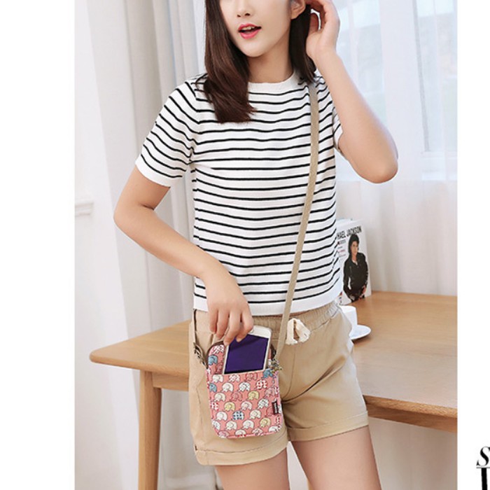 Túi vải canvas đeo chéo họa tiết Totoro ngộ nghĩnh đáng yêu phong cách Hàn Quốc