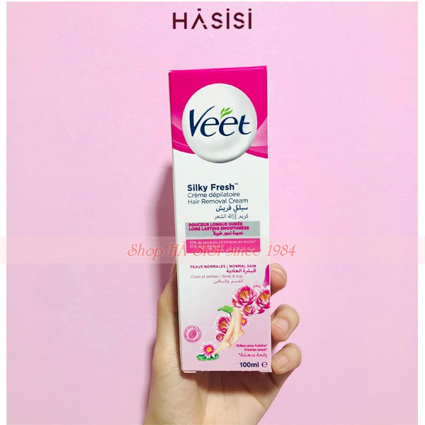 KEM TẨY LÔNG VEET SILK &amp; FRESH TECHNOLOGY NORMAL SKIN 100ML ( HỒNG )