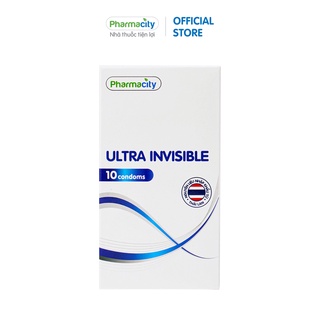 Bao cao su siêu mỏng Pharmacity Ultra Invisible 10 cái hộp