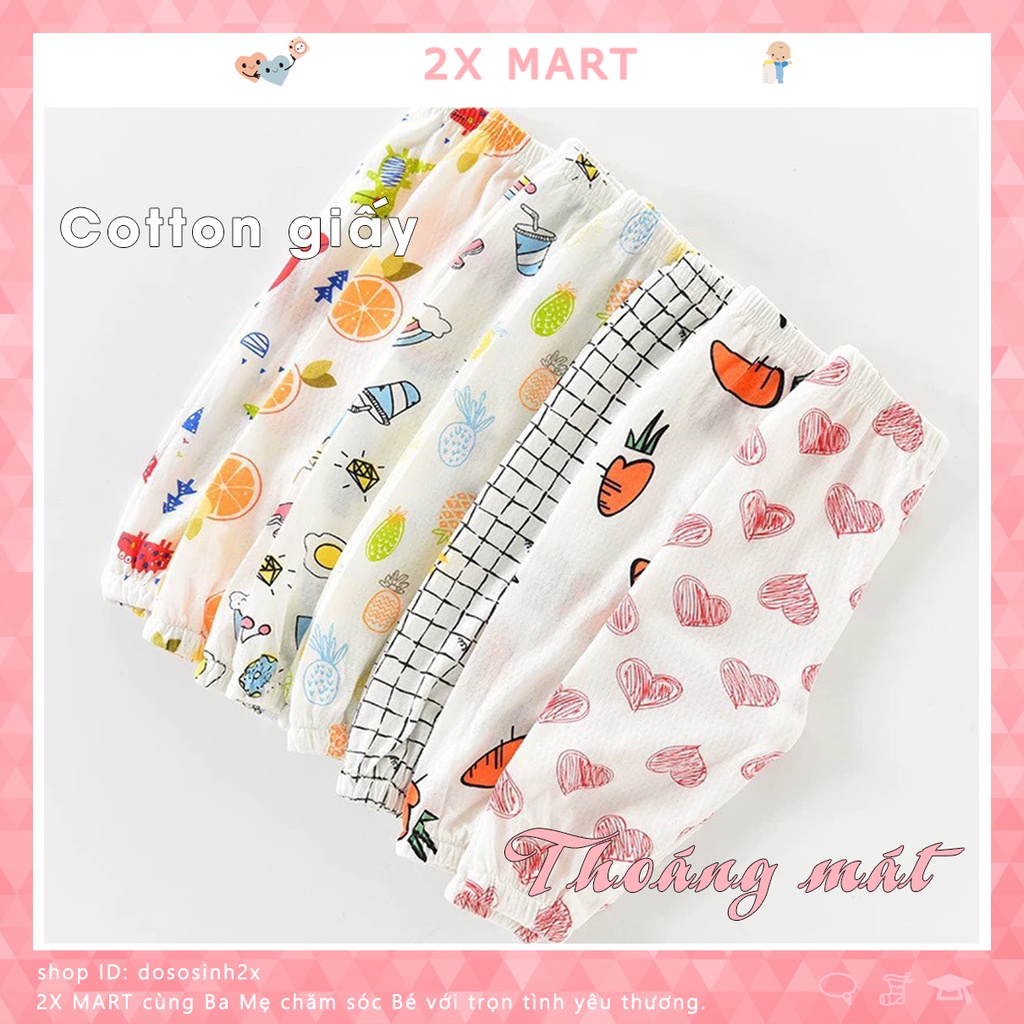Quần dài cho bé trai gái quần chục sơ sinh giấy cotton siêu mềm mát
