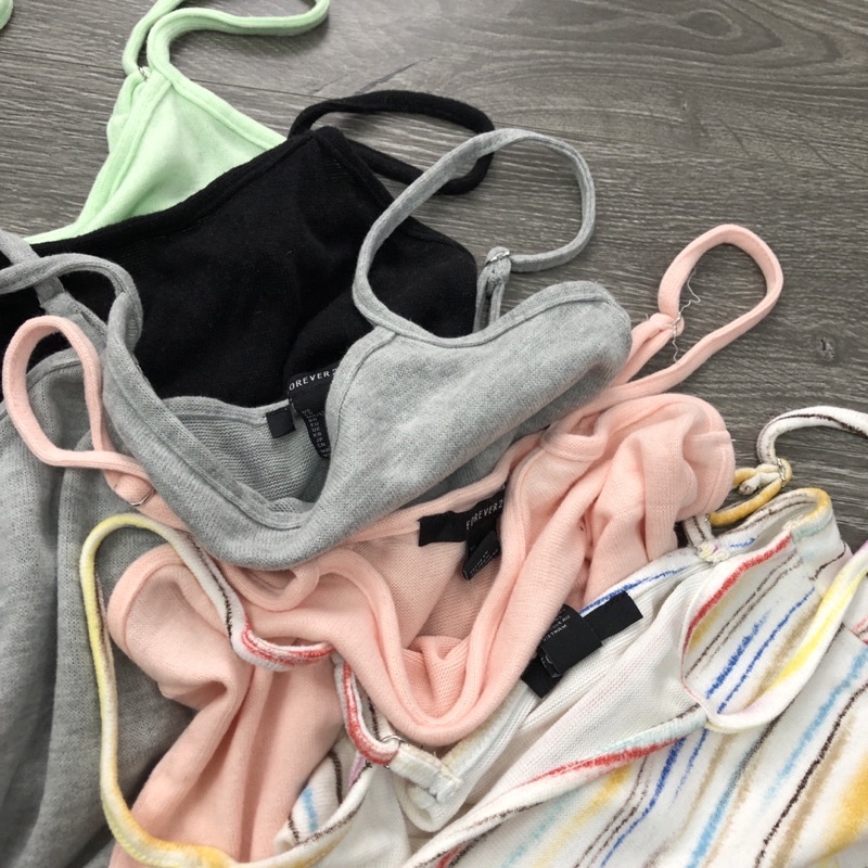 Áo Hai Dây Croptop Dệt Kim • Storenyy