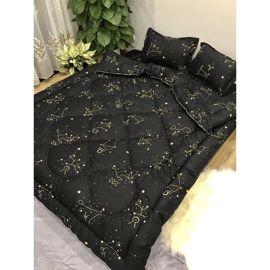 🌲set 4 món🌲Bộ Chăn phao ga gối dành cho đệm 1m8x2m,chọn mẫu trên bài-MẪU CUNG HOÀNG ĐẠO