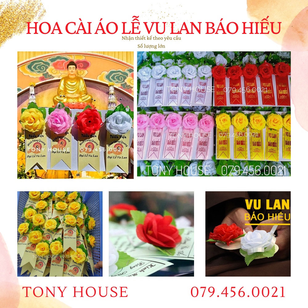 HOA CÀI ÁO VU LAN BÁO HIẾU - NHẬN LÀM THEO YÊU CẦU SLL - TONYHOUSE