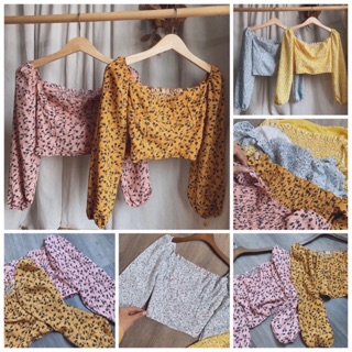 Áo croptop hoa nhí - Hình thật