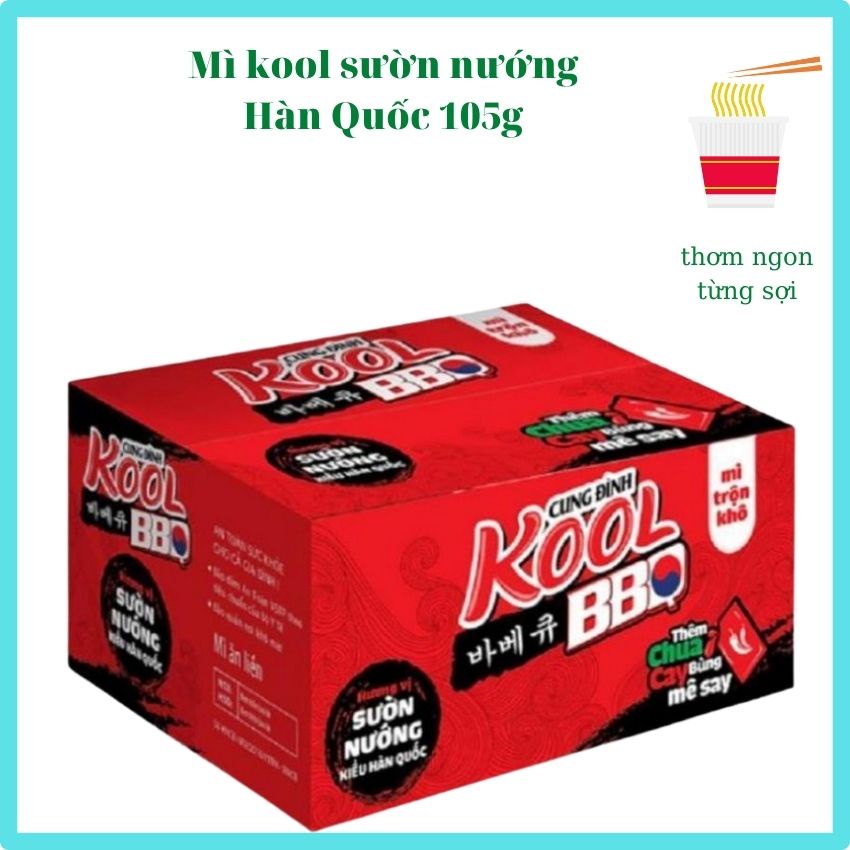 Mì trộn khô cung đình kool spaghetti thịt bò hầm,BBQ sườn nướng Hàn Quốc105gMTK01