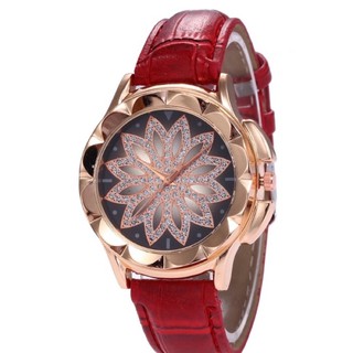 Đồng hồ nữ Quartz dây da mặt hình hoa