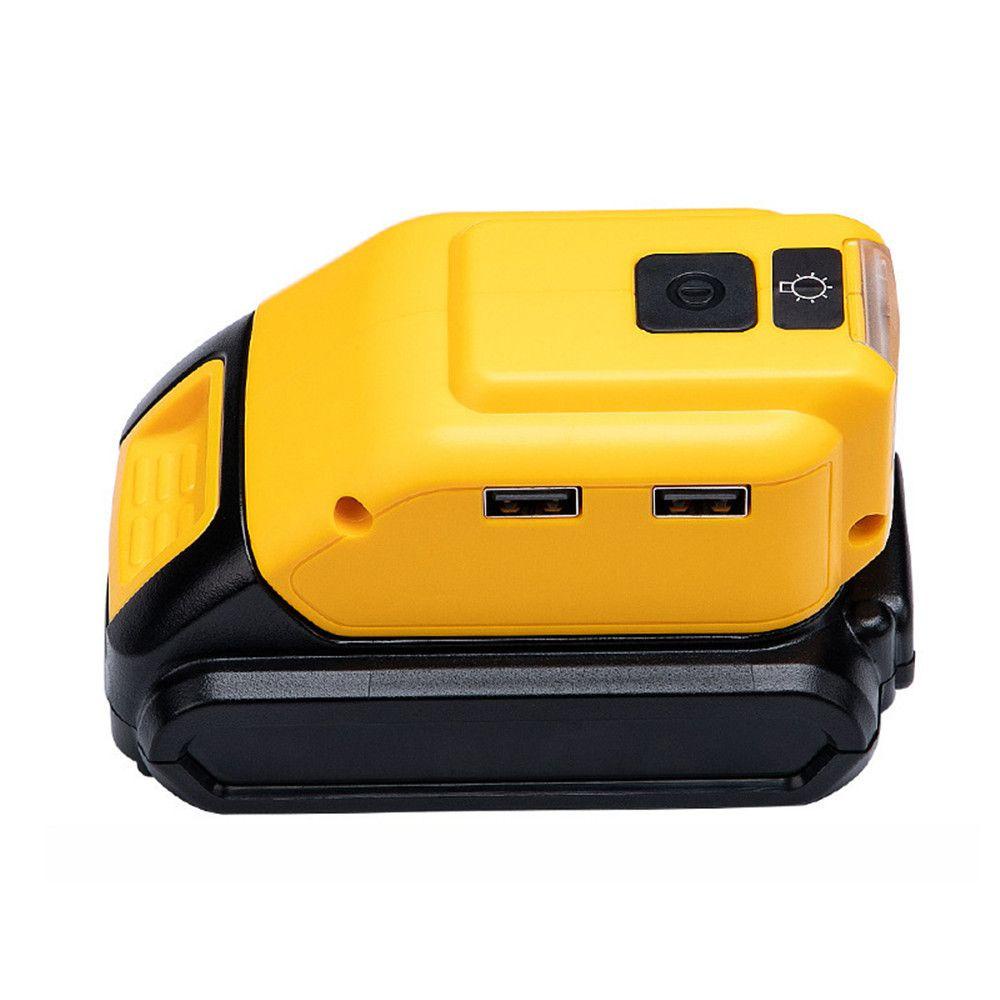 BTLIMER Bộ Chuyển Đổi Pin Li-ion Hai Cổng USB Có Đèn LED Cho Pin Dewalt 18V-20V Li-ion