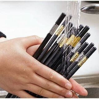 1 lố 10 đôi đũa mạ vàng chống mốc