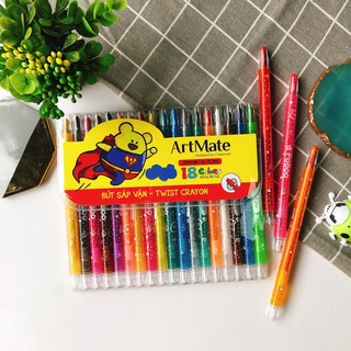 Bút sáp màu vặn 24,18, 12 màu, classmate thân ngắn
