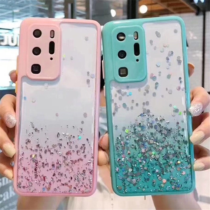 Ốp Điện Thoại Silicon Màu Gradient Trong Suốt Lấp Lánh Cho Huawei Nova 7 7SE 7i Nova 8 8SE 8Pro Nova 6SE