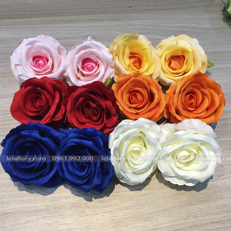 Đầu Bông Hoa Hồng Nhung Cao Cấp Nhiều Màu, Hoa Lụa hồng nhung Thích Hợp cắm lọ Trang Trí, Decor Nhà Cửa - HOG0004