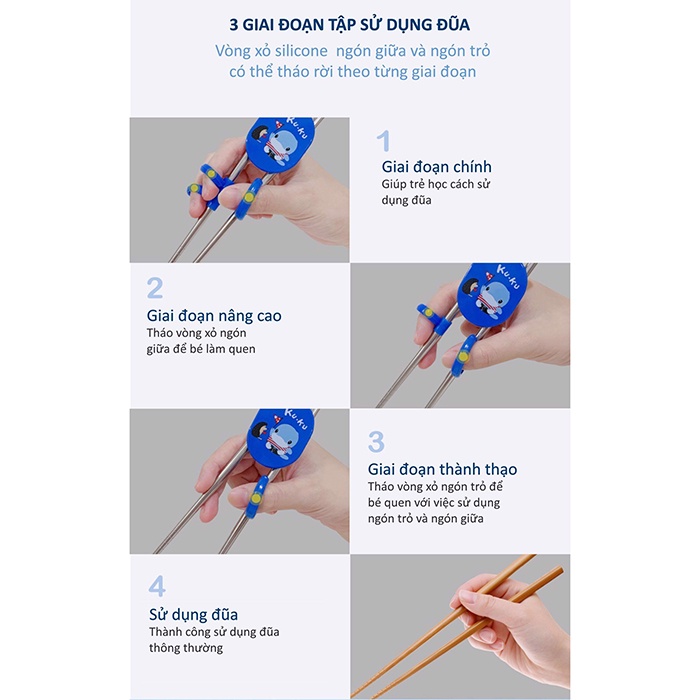 Đũa tập ăn cho bé ku.ku duckbill ku3039