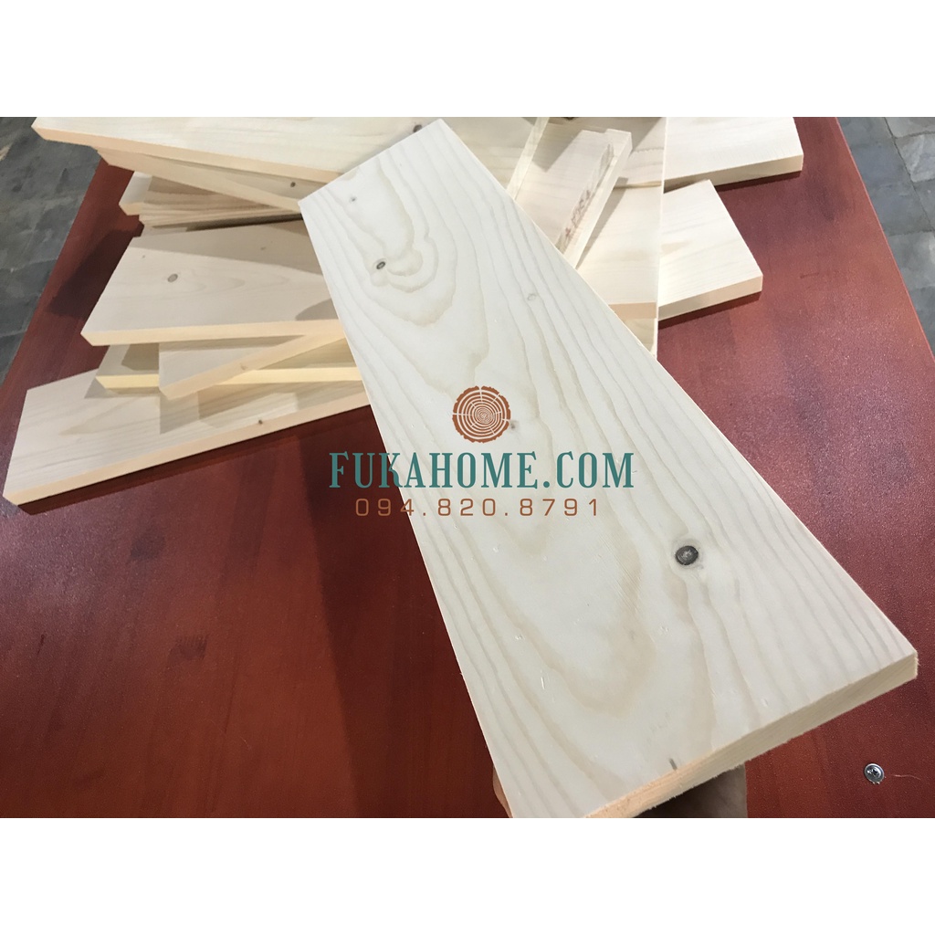 Tấm gỗ thông mới R15 x D70 / D80 cm, dày 1,8cm bào láng 4 mặt làm mặt bàn, ghế, giá kệ DIY - TG15x1.8-80