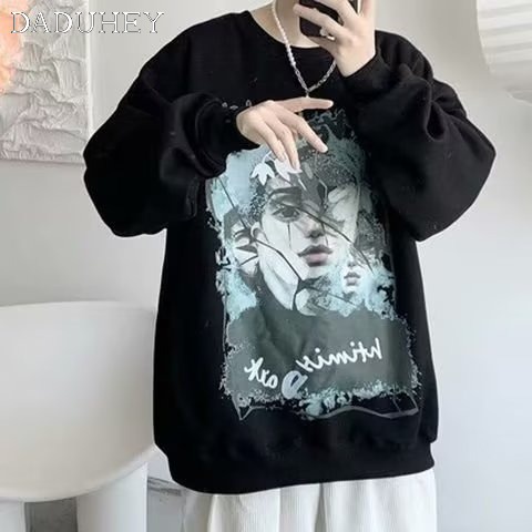 Áo len sweater in hình cổ tròn dáng rộng phong cách Hàn Quốc Hồng Kong thời trang thu đông 2022 cho nam