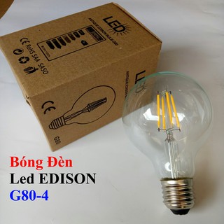 Bóng Đèn Led EDISON G80-4 Ánh Sáng Vàng 2700K E27