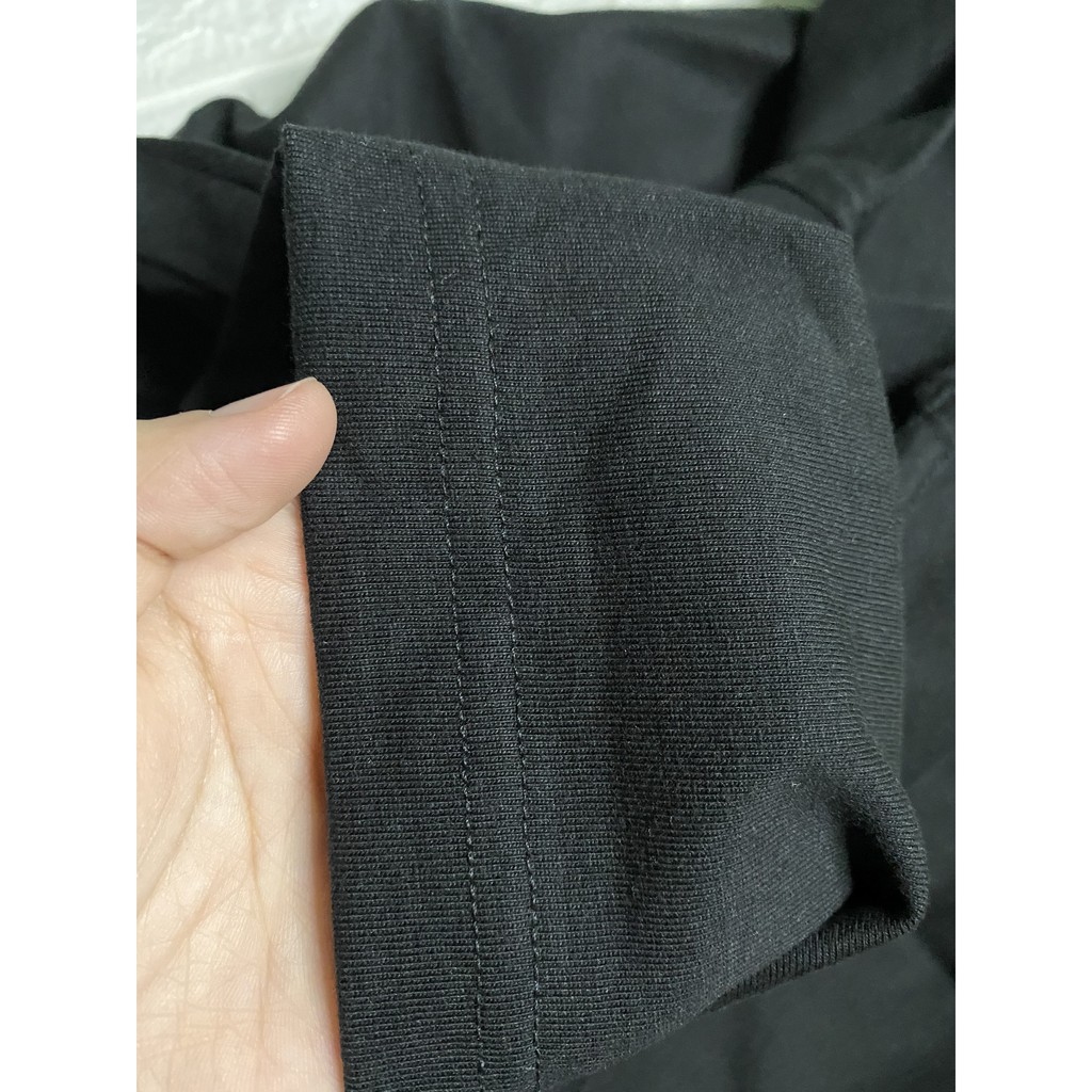 Áo Thun Unisex tay lỡ form rộng nam nữ màu đen Vải Cotton Local brand RICHIE RC011D