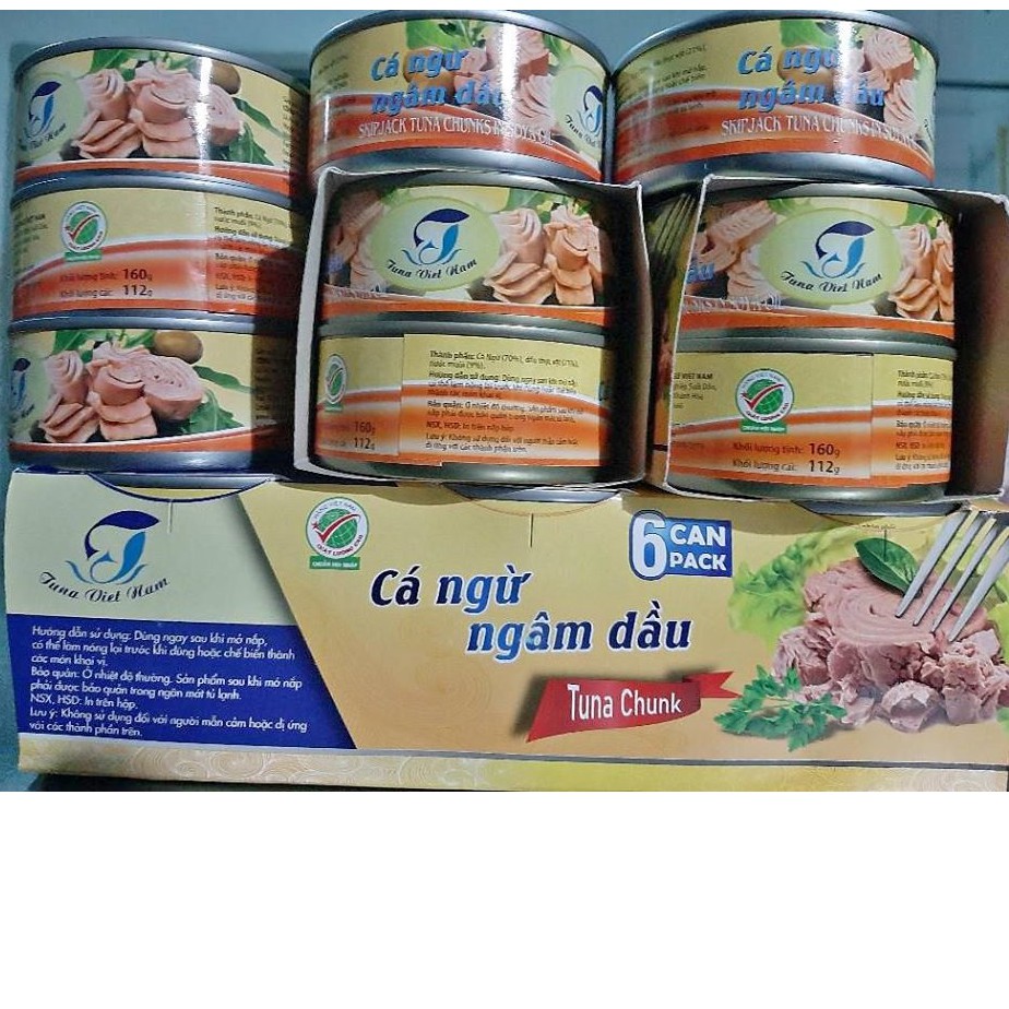 Combo 6 lon   cá Ngừ Vằn ngâm dầu
