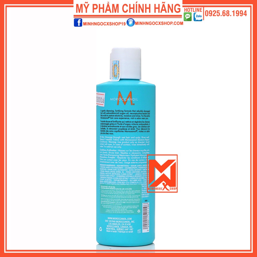 MOROCCANOIL DẦU GỘI PHỤC HỒI ĐỘ ẨM MOROCCANOIL REPAIR 250ML CHÍNH HÃNG