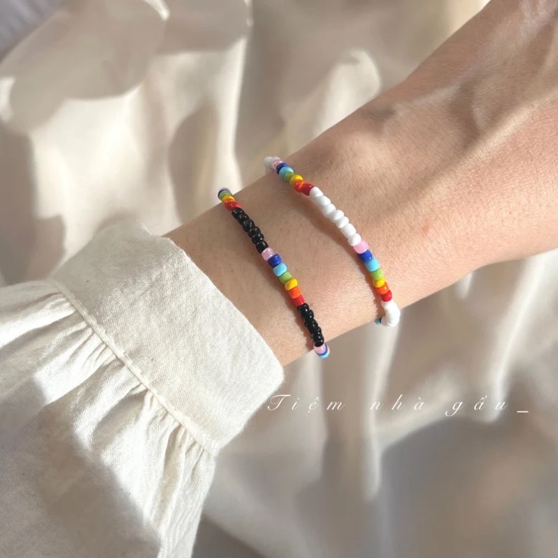 Vòng tay nhiều cầu vòng nhỏ co giãn🌈🌈