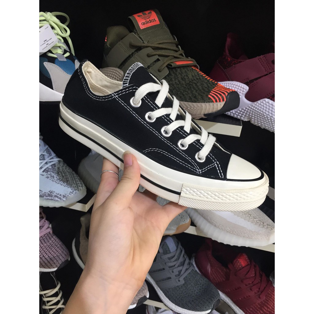 [Fullbox, bill + Tất + Lọ tẩy trắng] Giày thể thao Converse Replica 1:1 Đen Thấp 36-43 -  Mũi bóng, Đế 3 lớp, Lót xanh