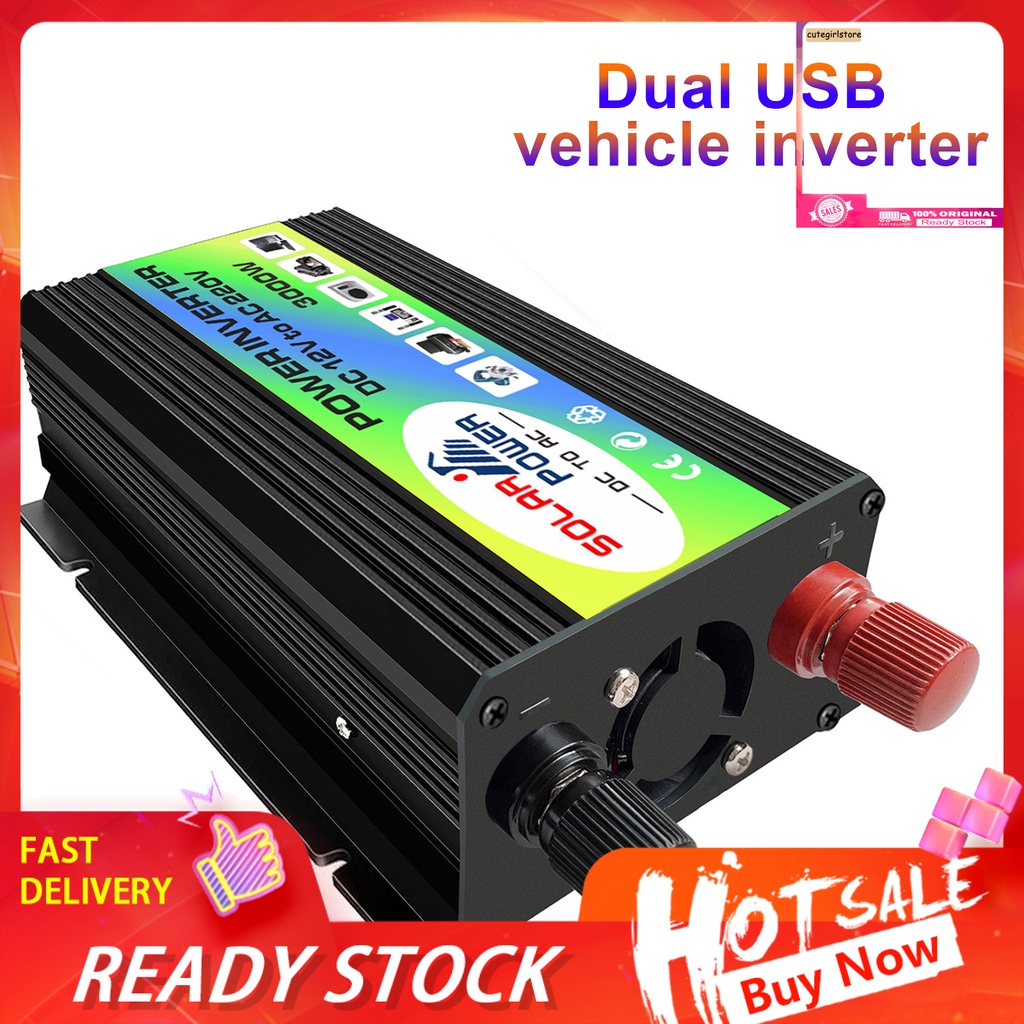 Bộ chuyển đổi nguồn điện 3000W Dc 12v sang Ac 220v 2 cổng Usb dành cho xe hơi