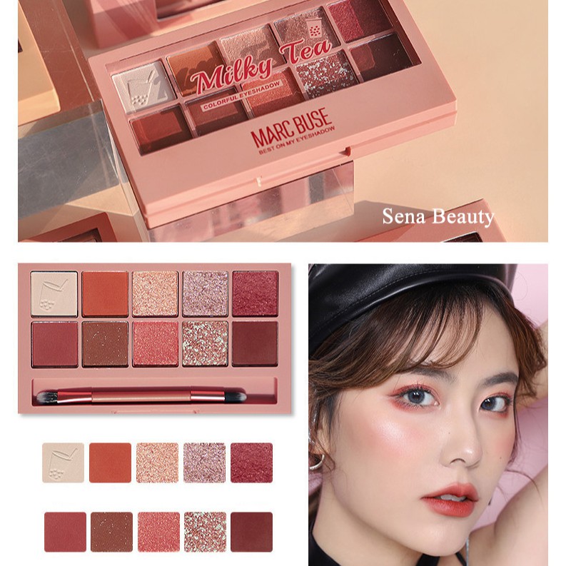Bảng Phấn Mắt 10 Ô Kèm Cọ Marc Buse Best On My Shadow Bản Dupe Của Clio Pro Eye Palette | BigBuy360 - bigbuy360.vn