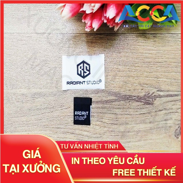 3000 cái Mác dệt gắn cổ áo_làm tem mác quần áo các loại_Thời gian sản xuất nhanh_Giao hàng toàn quốc