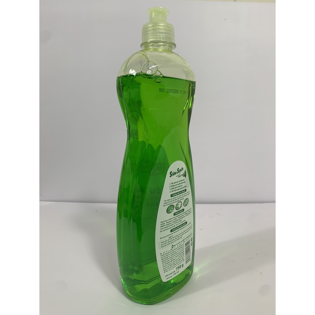 Nước rửa chén siêu sạch hương trà LIX 750g N8108 thơm mát sạch bóng vết dầu mỡ