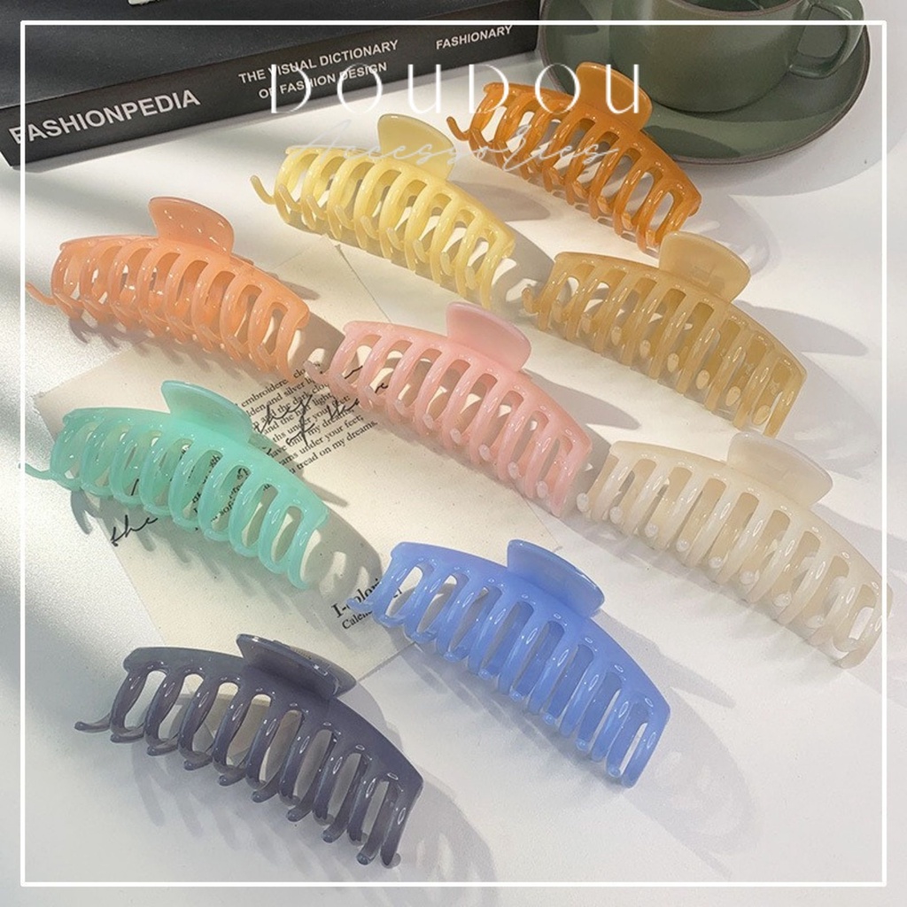 Phụ kiện kẹp tóc xinh Doudou Cặp tóc Kẹp càng cua Hàn Quốc size lớn 11.5cm tóc dày thời trang ZJ015