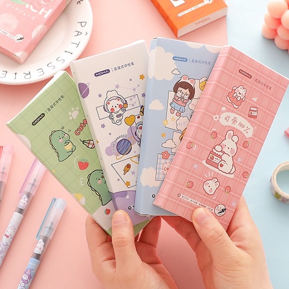 Hộp 6 Bút Gel Hoạt Hình Nhiều Mẫu - Bút Kí Viết Trơn Mực Ra Đều