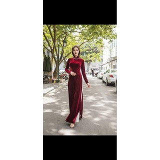 Áo dài nhung cao cấp kèm quần