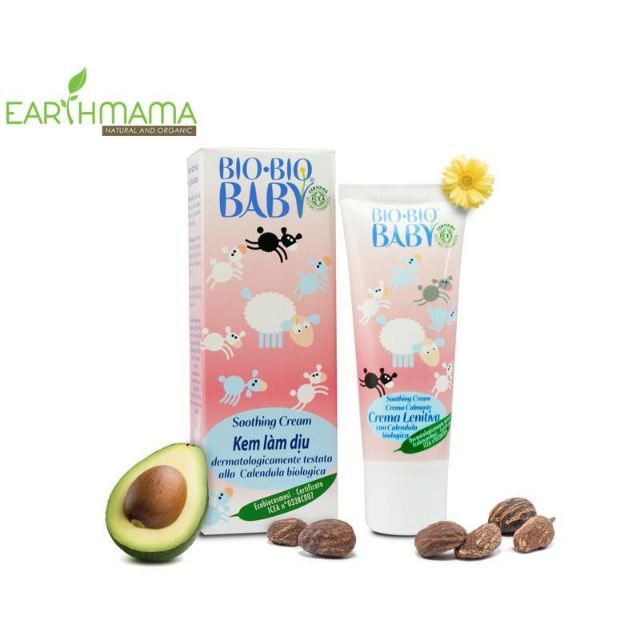 Kem làm dịu và thêm ẩm organic Biobio baby 75ml và 100ml