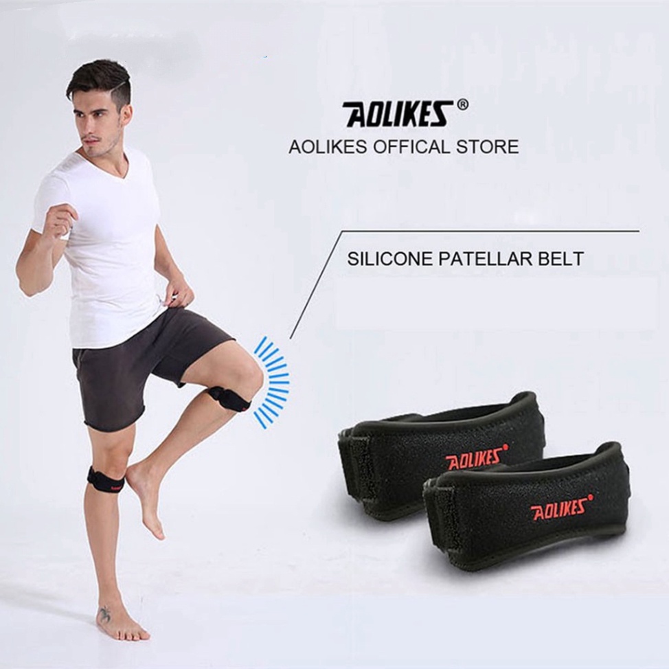 Đai bảo vệ đầu gối AOLIKES đệm silicone hỗ trợ xương bánh chè Magnetic Knee Support Belt AL 7918