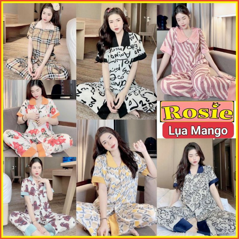 [ Nhiều mẫu hot ] Bộ ngủ nữ Pijama lụa Mango cộc dài [HÌNH THẬT]