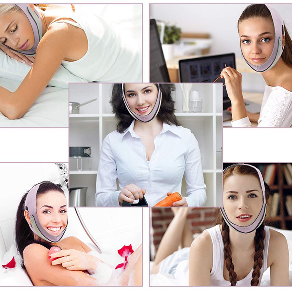 [Hàng mới về] Mặt nạ nâng cơ mặt mát xa làm thon gọn tạo cằm chữ V và chống nếp nhăn