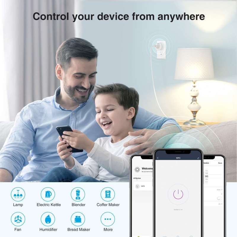 【Ready stock】 Gosund Smart life App Smart Plug WiFi Outlet US Mini Socket Work with Alexa and Google Home, Remote Control, No Hub Required, 2.4G WiFi Only