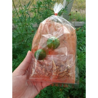 Bánh tráng dẻo tôm + Muối + hành phi + tắc tươi