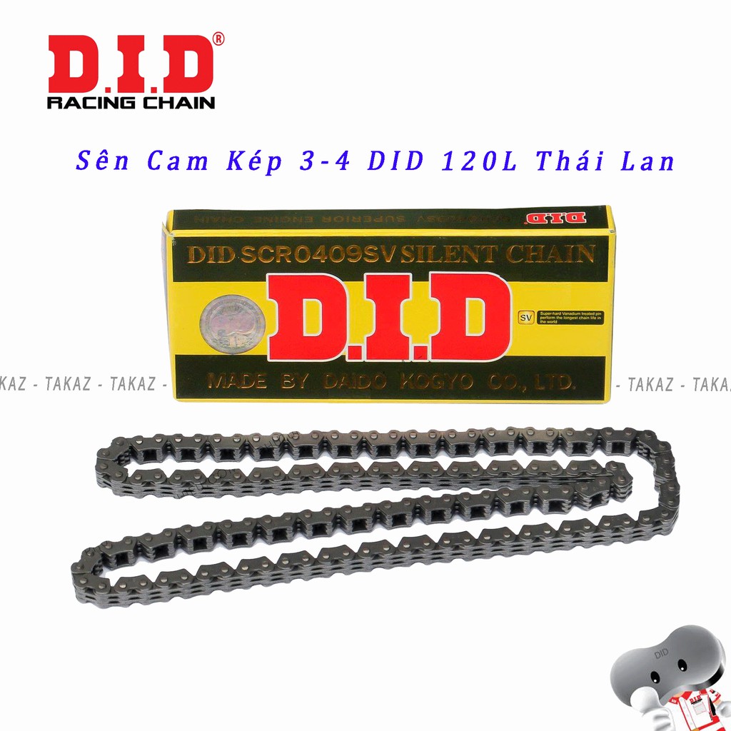 Sên cam kép DID Thái Lan dùng cho xe WinnerX - Winner150cc và Sonic150cc - 120L ( Tép sên 3x4 )