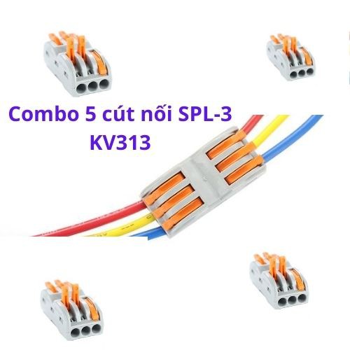 5 Cút Nối Dây Điện Nhanh SPL-2 SPL-3 0,08-2.5 (4) mm2 An Toàn - Linh Hoạt