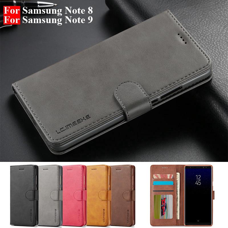 Samsung Galaxy Note 9 Case Leather Vintage Phone Cases On Note 8 Cases Flip Magnetic Wallet Cover