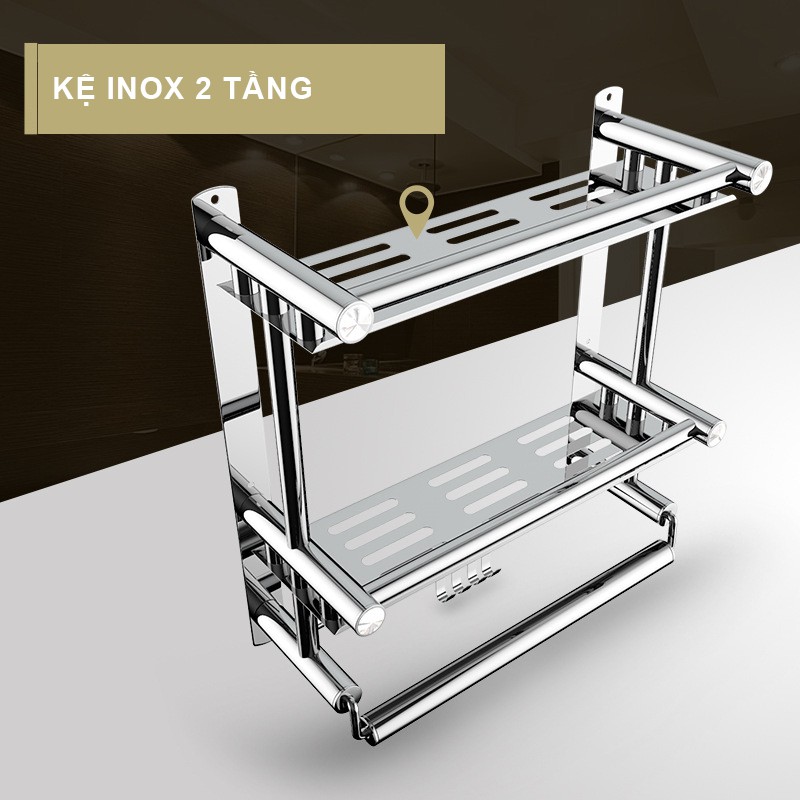 Kệ khăn inox 3 tầng treo tường nhà tắm